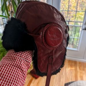 Harricana fur and learher aviator hat